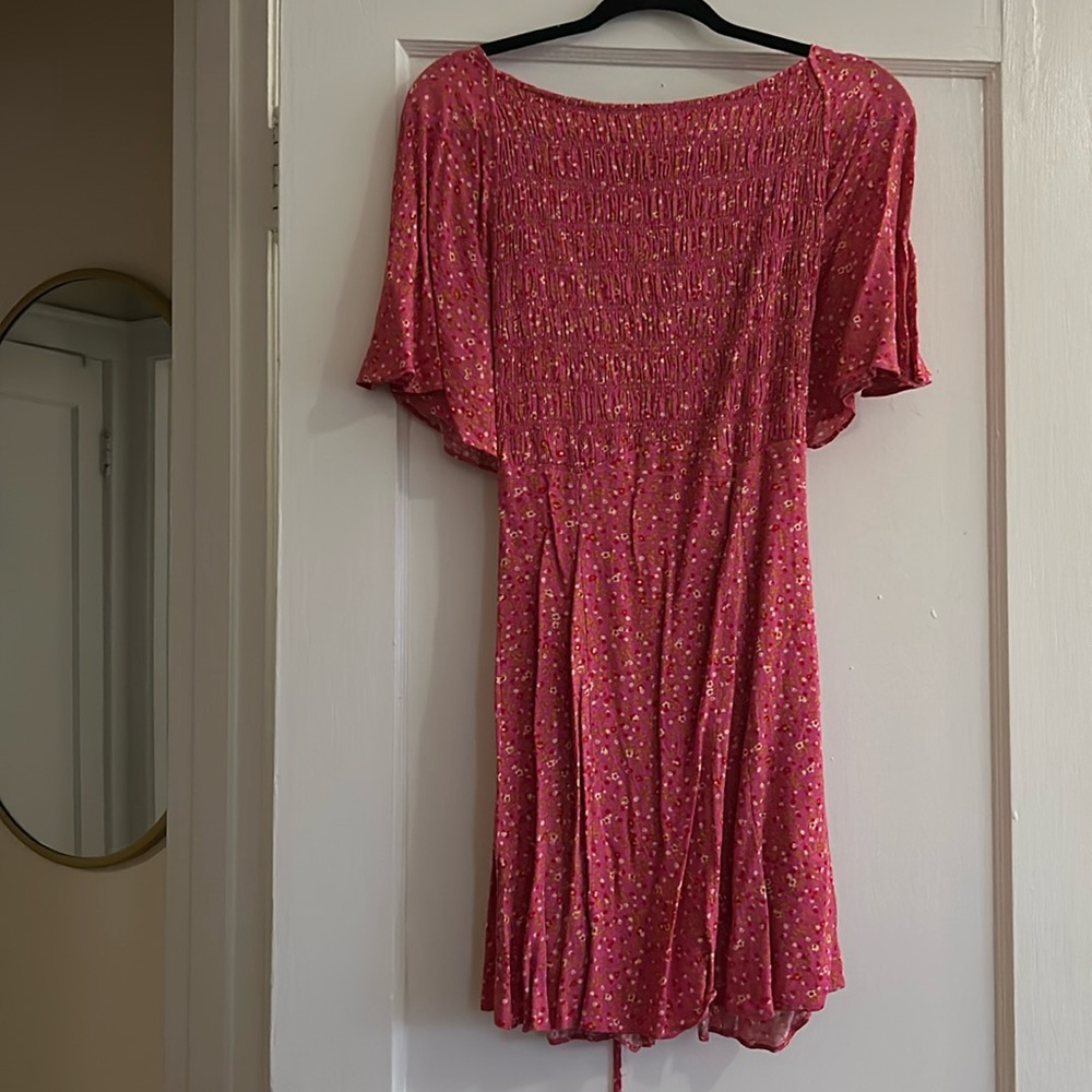 Free People Floral Open Back Mini Dress